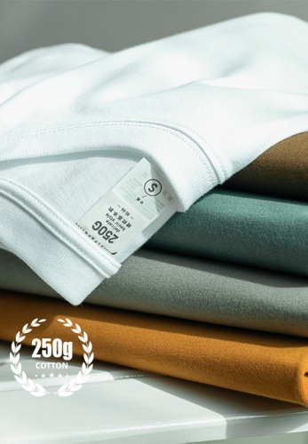 250g combed cotton round collar T-shirt
