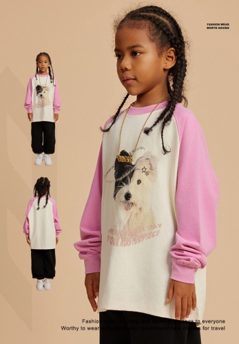 285G printed children's cotton long sleeves