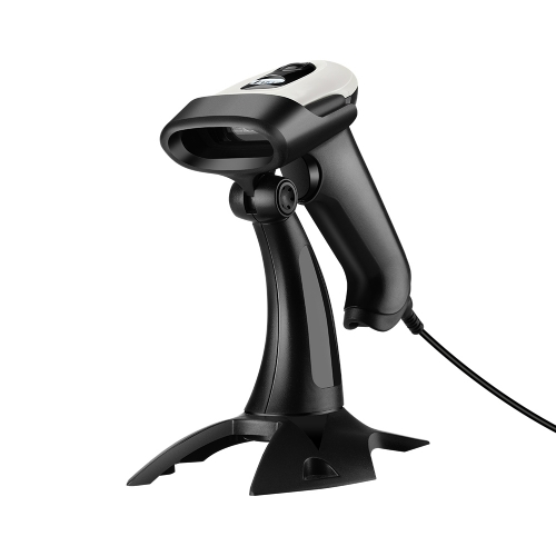 2D Barcode Scanner with Stand, Evnvn Handheld Wired Bar Code Reader with Adjustable Cradle Automatic Scanning for Retail Store, Supermarket and Warehouse, Supports Windows, Linux and Mac OS System