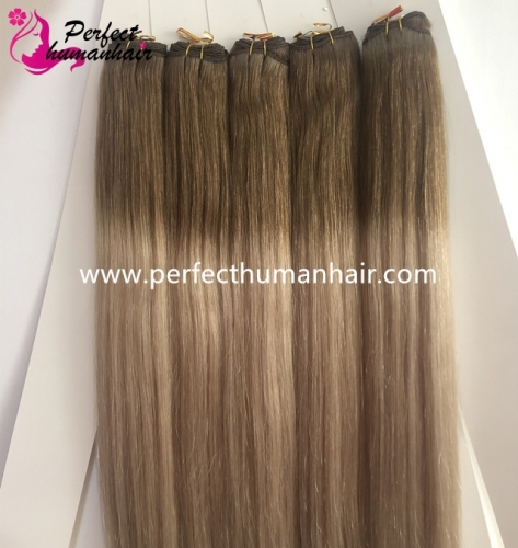 100% Human Hair Weaves Straight Russian Remy Natural Hair Weft 1piece 100g Black Brown Blonde Color Human Hair Extensions