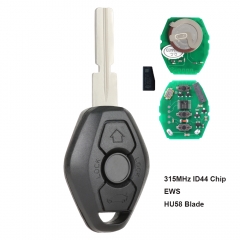 Rechargeable Battery EWS Remote Key 3 Button 315MHz With Chip ID44 for BMW 3 5 X series HU58