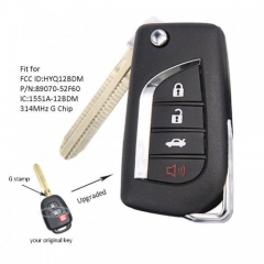 Upgraded Remote Key Fob 2+1 Button 314MHz G for Toyota Prius 2013-2016 HYQ12BDM