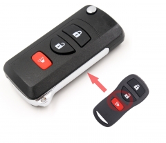 Modified Folding Remote Key Shell 3 Button for Nissan Altima Maxima