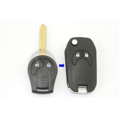 Modified Folding Remote Key Shell 2 Button for Nissan Cube Micra Note Qashqai Juke