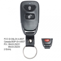 Replacement Remote Car Key Fob for 2010-2015 Hyundai Tucson - FCC# OSLOKA-850T