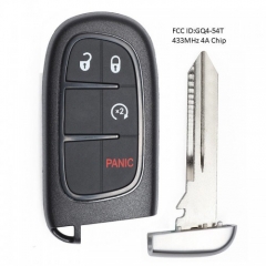 Remote Start Smart Key 433MHz 4A Fob for Jeep Cherokee 2014-2019 FCC: GQ4-54T