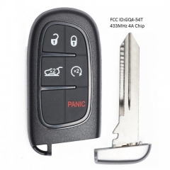 Replacement Remote Fobik Key 433MHz 4A for Jeep Cherokee 2014-2019 FCC # GQ4-54T