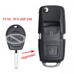 Upgraded Flip Remote Car Key Fob 433MHz ID48 for Volkswagen Bora Polo Golf Passat Lupo P/N: 5FA 007 680