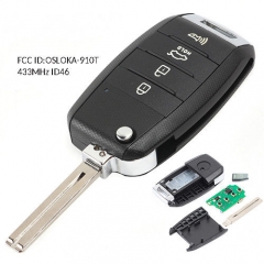 95430-C5100 Upgraded Flip Remote Key Fob 433MHz ID46 for 2016-2017 Kia Sorento OSLOKA-910T