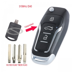 Upgraded Flip Remote Car Key Fob 2 Button 315MHz ID40 for Opel Corsa C and Combo