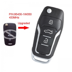 Upgraded Flip Remote Car Key Fob 3 Button 433MHz ID46 for KIA Rio 2011-2013 P/N: 95430-1W050