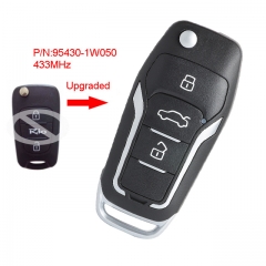 Upgraded Flip Remote Car Key Fob 3 Button 433MHz ID46 for KIA Rio 2011-2013 P/N: 95430-1W050
