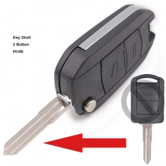 Modified Flip Remote Key Shell 2 Button for Opel (HU46)