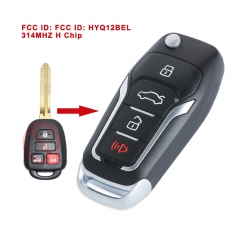 Upgraded Remote Key 4 Button 314MHz H Chip for Toyota Camry Rav4 2014-2016 FCC ID: FCC ID: HYQ12BEL