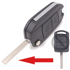 Modified Flip Remote Key Shell 2 Button for Opel HU100