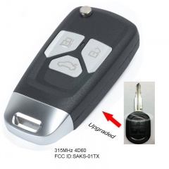 Upgraded Flip Remote Key Fob 315MHz 4D60 for Chevrolet Optra NYOSAKS-01TX