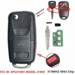 Upgraded Remote Flip Key 4 Button 4D63 for Mazda 6 FCC ID: KPU41805 , MODEL 41805