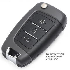 Replacement Remote Key Fob 433MHz 4D60 for Hyundai Accent 2018-2019 P/N: 95430-H5500/H6500