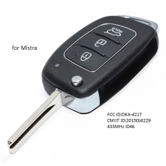 Remote Key Fob 433MHz ID46 for Hyundai Mistra 2013-2017 P/N:OKA-421T