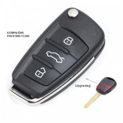 Upgraded Folding Remote Key Fob 433MHz ID46 for Hyundai Getz 03-10 81996-1C300