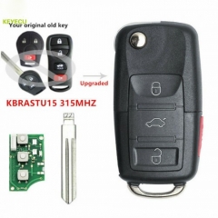 Upgraded Flip Remote Key fob 4 Button 315MHZ for Nissan Infiniti KBRASTU15