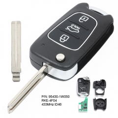 Upgraded Flip Remote Key Fob 433MHz ID46 for Kia Rio 2011-2013 P/N: 95430-1W050
