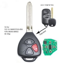 Upgraded Remote Key Fob 303MHz 4C for Toyota Tacoma 1995-2004 - FCC: BAB237131-056