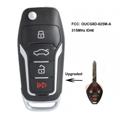 Upgraded Flip Remote Key fob 315MHz for Mitsubishi Lancer Eclips - OUCG8D-625M-A