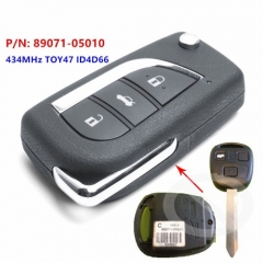 Upgraded Remote Key Fob 434MHz ID4D66 for Toyota Yaris Avensis Corolla Carina ETC P/N: 89071-05010 TOY47