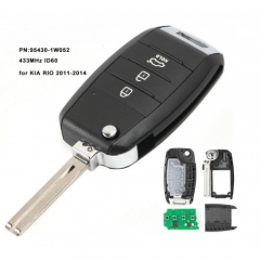 Upgraded Foding Remote Key Fob 3 Button 433MHz ID60 for KIA RIO 2011-2014 PN:95430-1W052