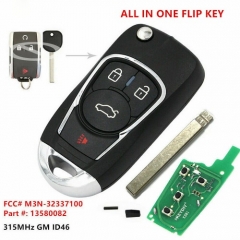 Upgraded Flip Remote Key 315MHz ID46 for GMC Sierra Canyon Chevrolet Silverado