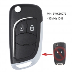 Modify 2 Button Flip Remote Key 433MHz ID46 Fob for Opel Vauxhall Insignia Astra J, Chevrolet Cruze