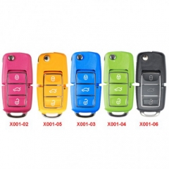 XHORSE X001 Series Colorful VW B5 Style Universal Remote Key Fob 3 Button for VVDI Key Tool (Red, Yellow, Blue Black and Green)