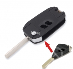 Modified Uncut Folding Remote Key Shell Case Fob for Subaru Legacy Outback 2 Button