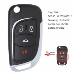 Modify 4 Button Remote Control Key 315MHz ID46 for Chevrolet Equinox 2010-2017 OHT01060512