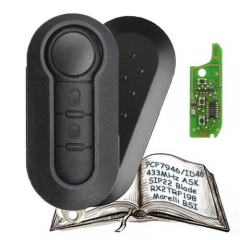 Replacement Remote Key Fob 2B 433MHz PCF7946 for Fiat 500L Ducato Marelli BSI - RX2TRF198