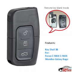 Smart Remote Key Shell Case 3 Button for Ford Focus Mondeo Galaxy S-Max