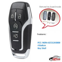 Replacement Smart Prox Remote Key Shell Case Fob for Ford Lincon M3N-A2C31243800