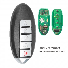 Replacement Smart Remote Key Fob 433MHz PCF7952LTT for Nissan Patrol 2010-2012