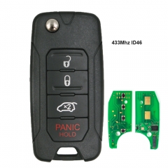 Modified Folding Remote Key 433Mhz ID46 for Chrysler Dodge Jeep