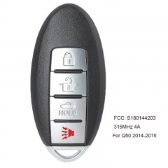 OEM Smart Remote Car Key Fob 4 Button 315MHz 4A for Infiniti Q50 2014-2015 P/N:S180144203