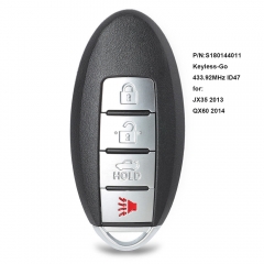 Keyless-Go Remote Car Key Fob 433.92MHz ID47 for Infiniti QX60 P/N:S180144011