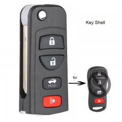 Modified Flip Remote Key Shell 4 Button for Nissan Altima