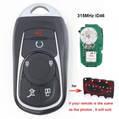 Modify Keyless Go Smart Remote Key 315MHz ID46 Fob 6B for Chevrolet Buick,Opel