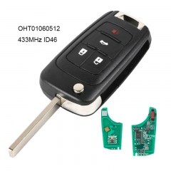 Remote Key 3+1 Buttons 433MHz ID46 Chip for Chevrolet