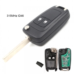Remote Key 315MHz ID46 Fob 2 Button for Chevrolet Aveo Cruze Orlando
