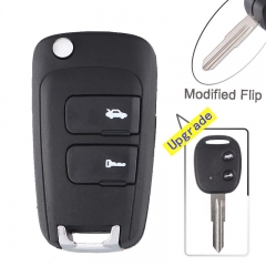 Modified Flip Folding Remote Key Shell Case Fob 2 Button With Uncut Blade  for Chevrolet Epica