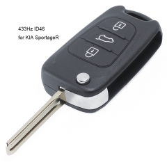Flip Remote Key 3 Button 433MHz ID46 Chip for KIA SportageR