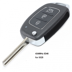 Folding Remote Car Key Fob 3Button 434MHz ID70 for Hyundai IX25