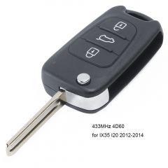 Remote Key 3 Button 433MHz With 80Bit 4D60 Chip for Hyundai IX35 IX35 IX20 2012-2014